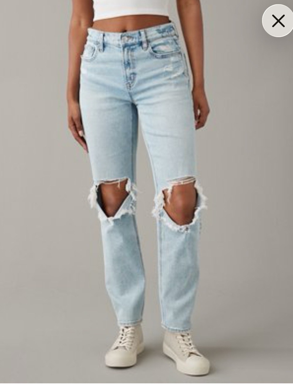 American Eagle stretch 000 super high rise ankle straight